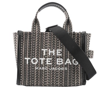 MARC  JACOBS THE MONOGRAM TOTE 滿版標誌小款托特包(黑色深米色)