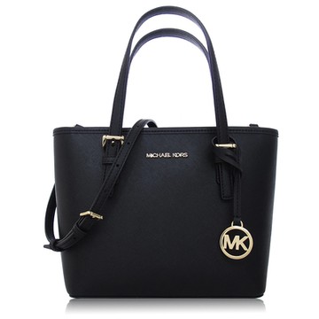 MICHAEL KORS 十字紋皮革 / 兩用 托特包(小款/黑色)