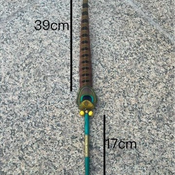 長羽毛 逗貓棒山雞尾毛含鈴鐺+孔雀毛逗貓玩具