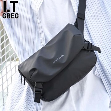 香港I.Tgreg工裝斜挎包男士單肩包機能郵差包通勤斜背包挎包男包