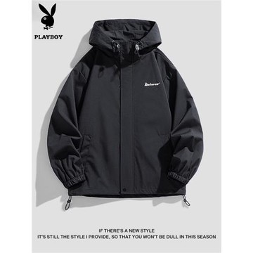 花花公子沖鋒衣外套男寬松潮牌學生春秋新款防風防水潮流夾克上衣