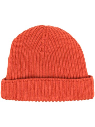Fedeli - ribbed-knit cashmere beanie - men - Cashmere - One Size - Orange