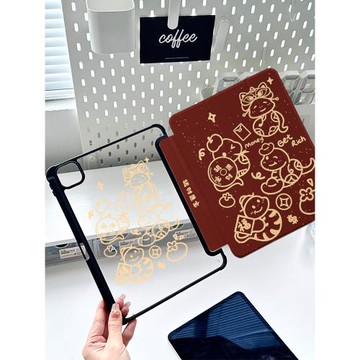 適用蘋果ipadpro11高級感亞克力air5保護套10.9寸2024超火新年蛇年ipad10網紅10.2平板殼9.7紅色matepadair12