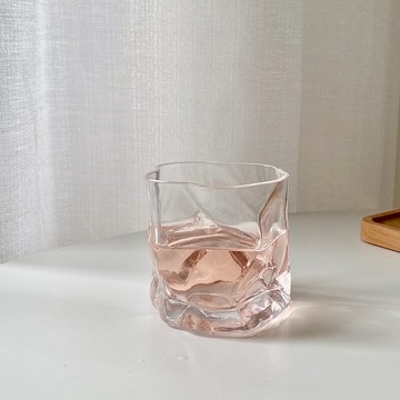 元氣角落 ins風簡約復古扭扭玻璃杯日式透明玻璃水杯咖啡杯牛奶杯