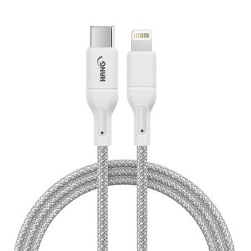 CITY 35W Gan氮化鎵Type-C(PD)+USB快充白+HANG 20W高密編織 Type-C to Lightning PD快充充電線2米