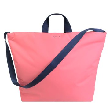 agnes b. 尼龍消光太空棉手提/肩背包-粉