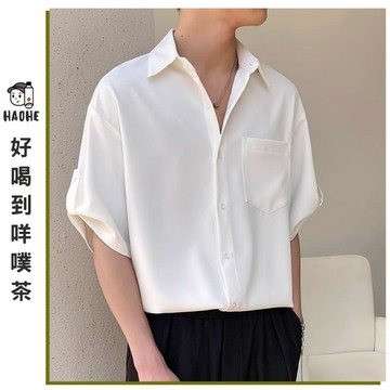 男生短袖襯衫 休閒襯衫 短袖上衣 寬鬆 休閒 日常穿搭 休閒百搭 日常實穿 舒適好搭 男生日常穿搭 通勤休閒穿搭