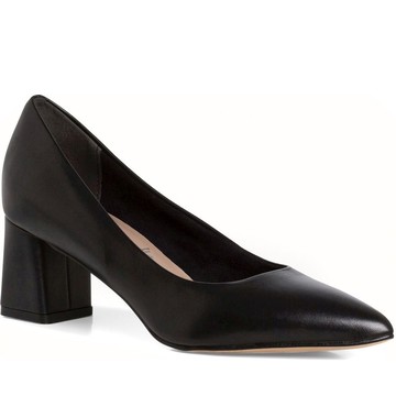 TAMARIS BLACK LEATHER CLASSIC CLOSED PUMPS 黑色女款鞋子