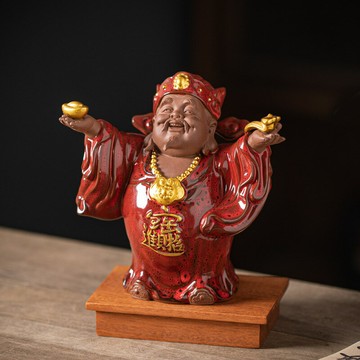 佛像 宗教擺件 家居擺件財神爺招財陶瓷佛像文財神擺件辦公室桌面裝飾家用擺設開業禮品