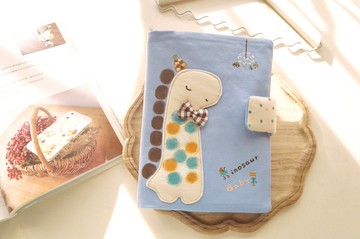 手繪紳士恐龍小男孩寶寶/媽媽手冊套   淺藍紫