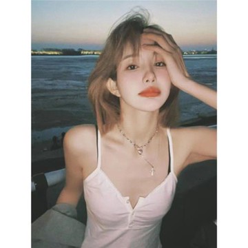 brandy2024年新款碎花吊帶女白色修身上衣女bm無袖內搭背心夏季