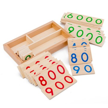 幼兒園兒童益智玩具 啟蒙蒙特臺梭利教具 1-9000數字小卡 家庭版蒙氏數學