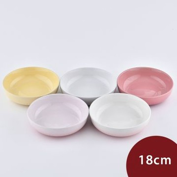 Le Creuset 童話派對系列 圓形深盤組 18cm 5入 雪花白/奶油黃/貝殼粉/薔薇粉/淡粉紅