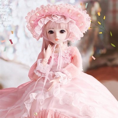 アンティークドール♡ピンクドレスの女の子♡ 球体関節人形 BJD 女の子 人形 姫 SD ピンクドレス 着せ替え