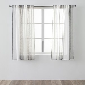 艾禮思條紋緹花半腰窗紗270x165cm 礫石灰
