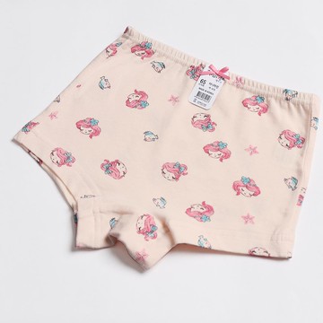 韓國 Mellisse - 韓製棉混紡四角褲(女寶)-海洋公主-珊瑚橘