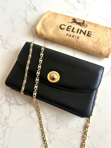 稀有古董包 Celine黑色大星球凱旋門包 側背包 斜背包 中古二手包