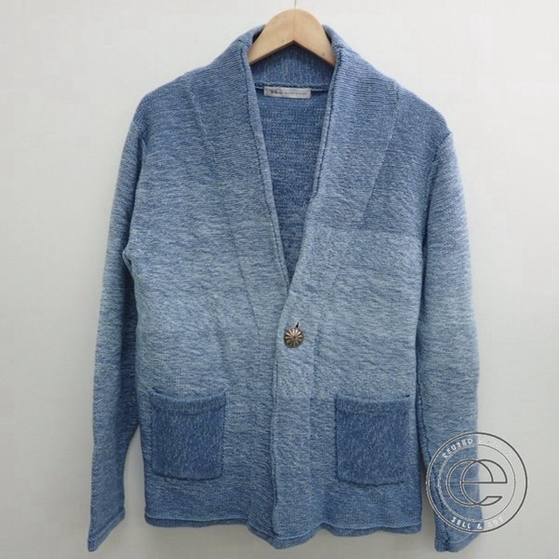 Ron Hermanロンハーマン コンチョボタン グラデーションニットカーディガンm ブルー メンズ 通販 Lineポイント最大0 5 Get Lineショッピング