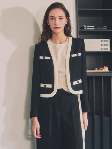 Evelyn / Contrast Short Jacket