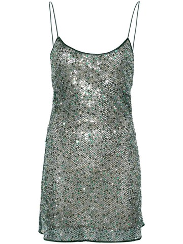 Oséree - sequined mesh minidress - women - Polyamide/Polyester/Elastane - M - Green