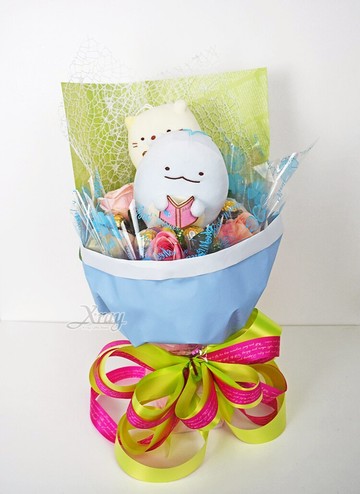 角落生物 貓咪 恐龍 金莎捧花-B，角落生物/情人節金莎花束/頒獎/畢業花束/亮燈花束/情人節禮物/送禮/捧花/節慶/婚禮小物/生日禮物/交換禮物/告白/求婚，X射線【Y070351】