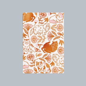 貓咪藝術系列明信片 花