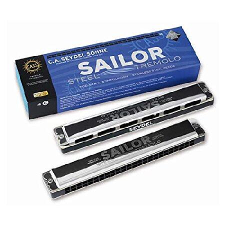 Seydel 26484 Sailor Steel Tremolo Harmonica, Key of E