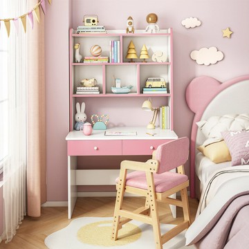 APP下單享點數9% 書桌學習桌學生家用書架一體作業桌子男女孩臥室桌椅套電腦桌