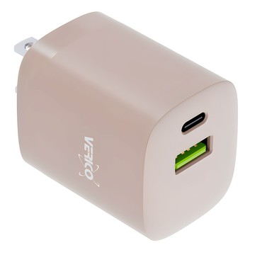 VERICO 30W 氮化鎵 迷你雙孔充電器  支援PD/蘋果/安卓設備通用快速閃充  奶茶色  1盒