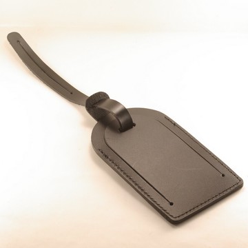 經典行李吊牌真皮皮革 深黑色 付費客製刻字服務【全壘打跨店最高20%點數回饋】
