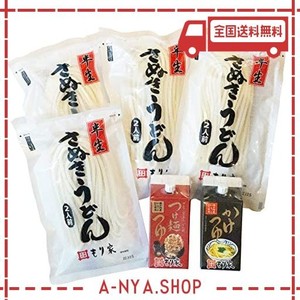 香川 本格手打もり家 半生 うどん セット（つゆ2種類付き） 讃岐うどん さぬきうどん 8人前