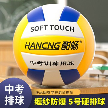 直銷PU機縫排球中考學生訓練比賽專用軟式硬排球5號充氣排球 鑫弘-戶外運動