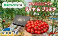 ソムリエミニトマト 食べ比べ3kg(プラチナ ダイヤ)×3ヶ月