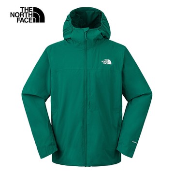 The North Face 官方旗艦 北面男款綠色防風防潑水連帽外套｜89ZNNL1