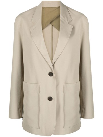 Studio Nicholson - oversize frame blazer - women - Cupro/Polyester/Virgin Wool/Cotton - 0 - Neutrals