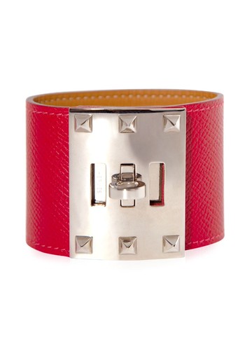 Hermès Pre-Owned - Kelly Dog Extreme leather bracelet - women - Leather - One Size - Red