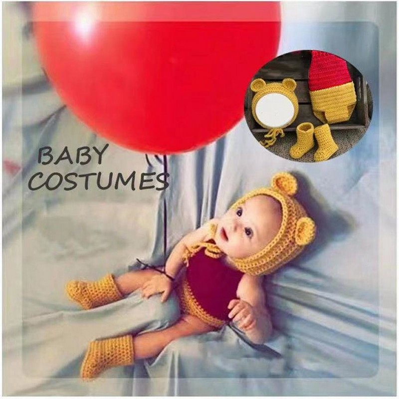 寝相アート 衣装 ベビーニューボーンフォト プーさん 百日お祝い 3か月  