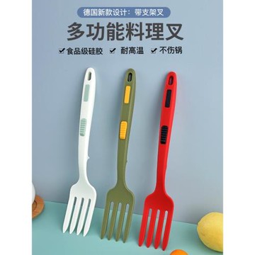 多功能料理叉意大利面硅膠叉子耐高溫不粘鍋專用煎鏟食品級面叉子