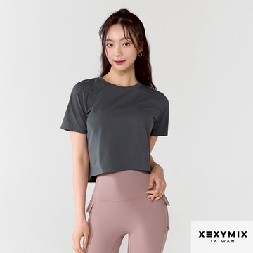XEXYMIX 柔軟 彈力 短版短袖上衣 XWFST04H2 共6色 跑步 防捲 健身 瑜珈上衣 運動上衣 ST04H2