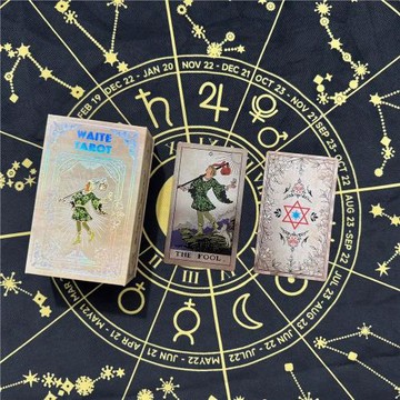 正版復古金箔韋特塔羅牌卡羅牌tarot彩印塔羅牌PVC防水塔羅牌桌游