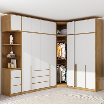 衣櫥/衣櫃/收納/衣櫥套/衣櫥衣櫃/大衣櫥 多規格組合轉角衣柜90度家用臥室家具全套衣帽間柜子側柜帶燈2門