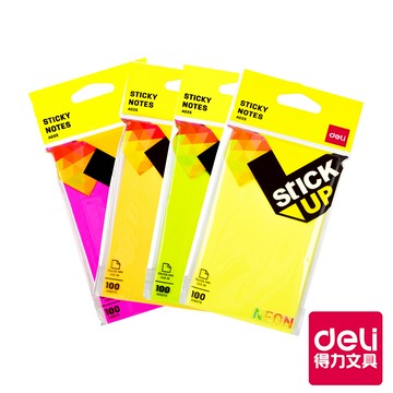 【Deli得力】亮色便條紙76×126mm/100張/顏色隨機出貨/EA02502|得力旗艦店