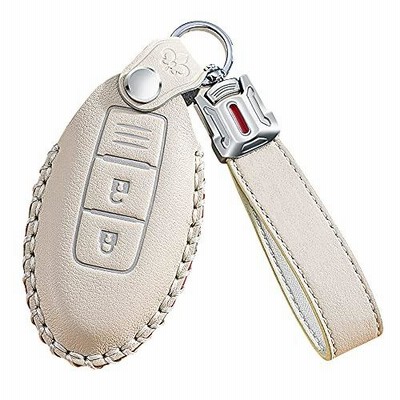 NISSAN キーケース プロテクション スマート キーカバー キーホルダー オシャレ 手触りいい 高級 レザー 防水 落ちにく スクラッチ防止 日産 セレナ エル