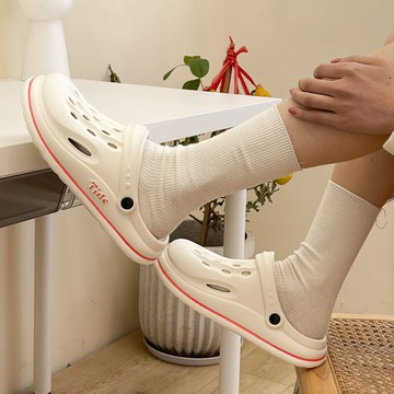 年新款洞洞鞋女夏季外穿ins風踩屎感包頭涼拖鞋夏天沙灘涼鞋