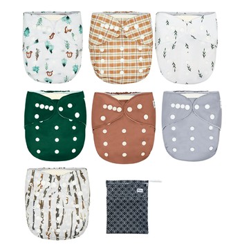 Nora's Nursery 成長型口袋式布尿布組 7條裝  森林島嶼  1組