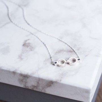 藍寶石眼鏡項鍊銀925