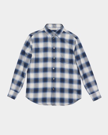 Boy's Golden Check-Print Shirt, Size 4-12