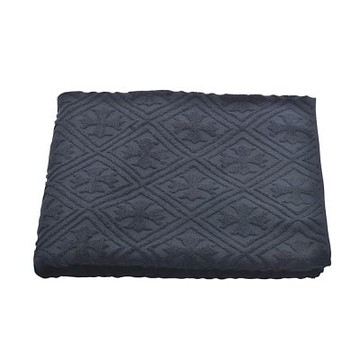 CHROME HEARTS 克羅心經典十字架圖騰純棉大毛巾(黑色)