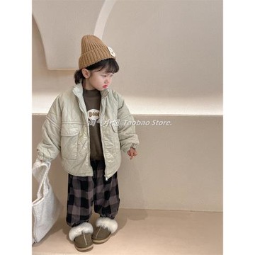 斷碼清倉韓系童裝冬季男女童棉服兔毛絨寶寶夾棉外套棉衣保暖上衣