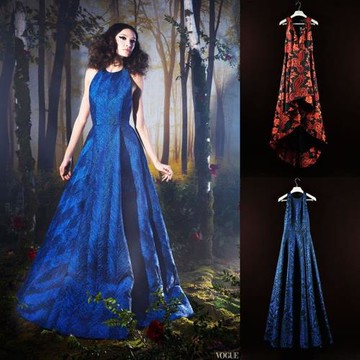 美國A家專柜名媛大禮服 年會無袖修身大擺超長拖地婚禮連衣裙女高